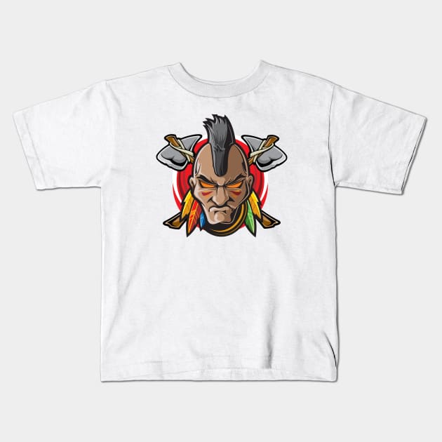 Native American Warrior Kids T-Shirt by ameristar